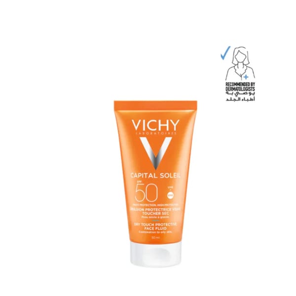 Vichy Capital Soleil واقي شمسي جاف مضاد للمعان للبشرة الدهنية SPF50+ بحجم 50 مل