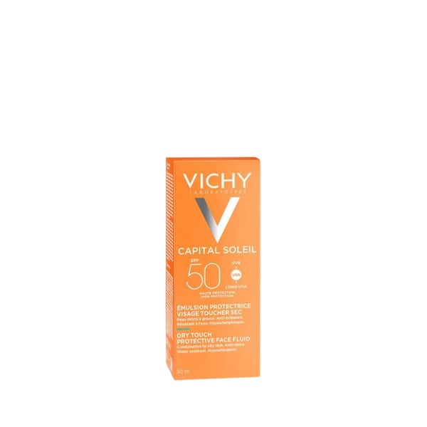 Vichy Capital Soleil واقي شمسي جاف مضاد للمعان للبشرة الدهنية SPF50+ بحجم 50 مل